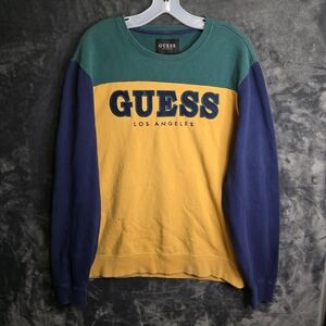 Guess Men’s Colorblock Sweatshirt 90's Y2K Sz Large